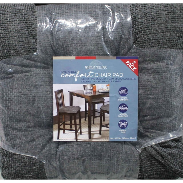 Whitley Willows Coussin de Chaise Réversible Confort 2 Pack Charbon