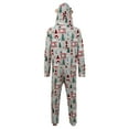 thumbnail image 4 of CUZIBR Christmas Family Pajamas Thickened Downy Long Sleeve Hooded Full Zipper Up Overall Sleepwear Outfits Lovely Snowflake Snowman Print One Piece Jumpsuits Loungewear For Dad,Grey,Xxl, 4 of 9