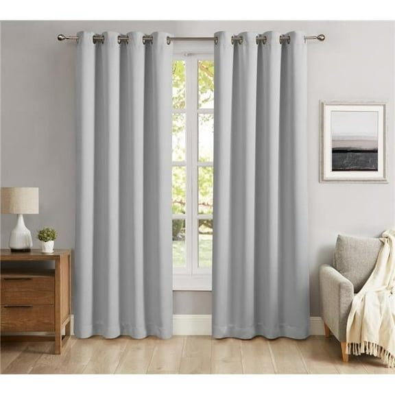 Saro Lifestyle C121.S52108 52 x 108 in. Solid Color Blackout Curtain, Silver - Set of 2