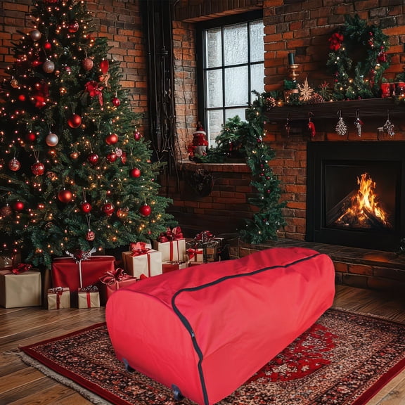 Simple Living Rolling Artificial Christmas Tree Storage Bag For Trees Up to 9ft