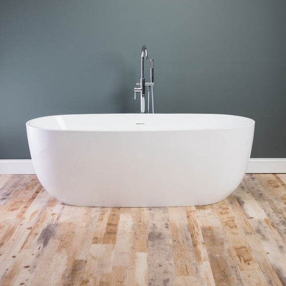 Zoey 67 Inch Acrylic Double Ended Freestanding Tub - No Faucet Drillings