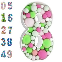 3FT Mosaic Balloon Frame Number 8 Marquee Easy to Assemble Numbers Light Up Pre-Cut Kit Thick Foam Board Decoration Supplies for Birthdays, Anniversary, Baby Shower