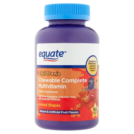 Equate Children's Complete Assorted Fruit Flavored Multivitamin/Multimineral Supplement, 150 ct