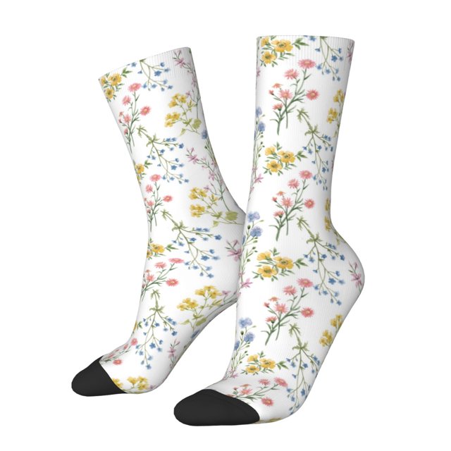 Balery Floral Calcetas Largas con Estampado para Hombre y Mujer – Suaves y Transpirables, Talla Única (US 5-11)