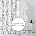 thumbnail image 3 of Cortina de ducha de tela a rayas grises y blancas para baño con 12 ganchos, cortinas de ducha para baño de 72 pulgadas de largo, dobladillo ponderado, accesorios de baño impermeables estilo hotel - l, 3 of 5
