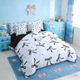 thumbnail image 2 of Erosebridal Dreamy Princess Bowknot 7-Piece Twin Bedding Sets,Black Bowtie Ribbon Bedding Comforter Set For Kids,Pink Reversible, 2 of 7