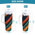thumbnail image 6 of Yayeee 40oz Stainless Steel Tumbler with Straw and Handle Double-Wall Insulated Travel Water Bottle, Retro Stripes, 6 of 8
