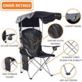 thumbnail image 6 of CozyBox New Upgraded Portable Folding Camping Chair with Canopy Outdoor Camp Tailgate Beach Chair, 6 of 6