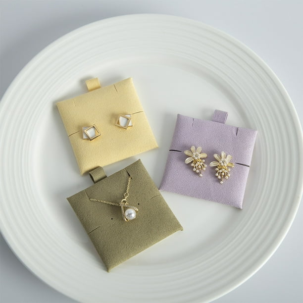 ruzhgo Microfiber Earring Display Insert Cards Pads Studs Jewelry
