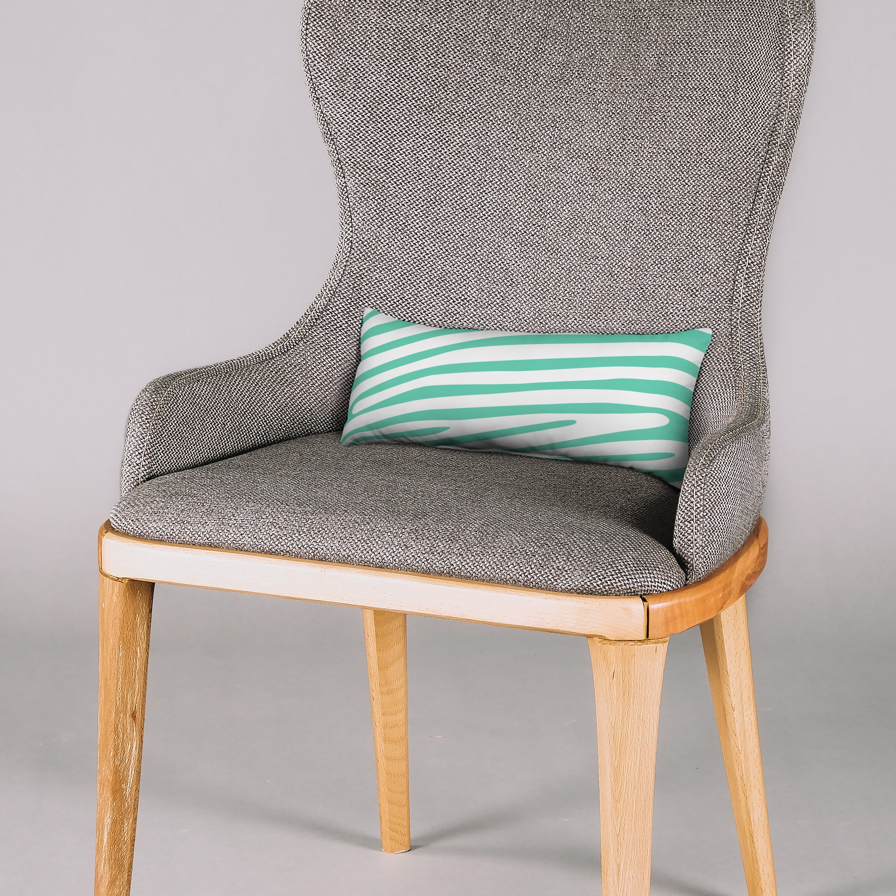 Everything Comfy Zebra Print Decorative Pillow, 16x6 Inch, Teal/White,