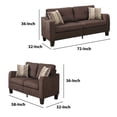 thumbnail image 5 of Poundex Furniture 2 Piece Fabric Sofa Loveseat Set in Brown Chocolate, 5 of 6