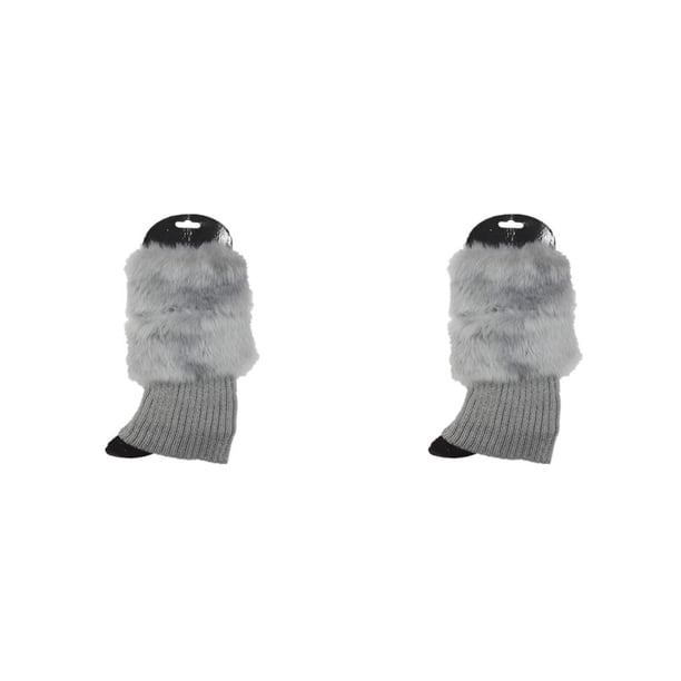 Minnieouse 1 par de calentadores de piernas de piel Funda de calcetín de color sólido para niñas Gris claro gris claro 2Conjunto