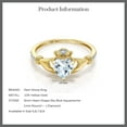 thumbnail image 6 of Gem Stone King 10K Yellow Gold Irish Celtic Claddagh Sky Blue Aquamarine and Diamond Accent Ring for Women (0.73 Cttw, Available in Size 5, 6, 7, 8, 9), 6 of 6