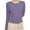 Purple, variant on Fiaer Cropped Knitted Cardigan Sweaters For Women Button Down Crew Neck Long Sleeve Loose Fit Solid Color Casual Tops Yellow XL