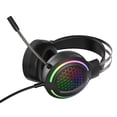 thumbnail image 3 of Casque de Jeu Filaire USB 7.1 avec Haut-Parleurs de 50 mm, Design Creux Rétroéclairé RVB Coloré, Microphone Omnidirectionnel, Cache-Oreilles en Coton à Mémoire de Forme Protéinée, Réponse en Fréquence 20 Hz-40 KHz, Léger 350 g, 3 of 6