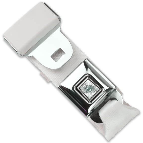 RetroBelt White Push Button Lap Belt 60" 2-Point Classic Seat Belt Safety
