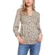 thumbnail image 1 of Blusa Floral Inspire Chic para Mujeres 2025, Camiseta Cómoda de Cuello en V, Camisas de Manga Larga, Tops Tunic Casual L Albaricoque, 1 of 5
