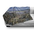 thumbnail image 3 of Massachusetts Soft Flannel Fleece Throw Blanket, Plum Island Beach with Sand and Rocks at Low Tide Atlantic Ocean Nautical, Cozy Plush for Indoor and Outdoor Use, 50" x 70", Multicolor, by Ambesonne, 3 of 6