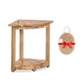 thumbnail image 1 of Taburete de ducha de esquina VICTORY RELAX de madera de acacia con almacenamiento, 1 of 9