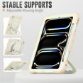 thumbnail image 4 of for iPad Pro 11 Inch 5th Gen 2024 Kids Case Heavy Duty Rugged Shockproof Silicone Hybrid Protective Case Cover Stand + Pencil Holder + Screen Protector for iPad Pro 11 2024 - Rosegold, 4 of 8