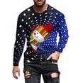 thumbnail image 2 of Blusas y camisas de manga larga con cuello redondo para hombre, estilo casual, cuello redondo, manga larga, camiseta estampada de Halloween, blusa de poliéster para hombre., 2 of 5