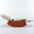 thumbnail image 6 of Modern Rocking Chair Recliner, Comfy Rocker Nursery Chair With Footrest, Accent Reading Chair, Upholstered Lounge Chair For Relaxing, Resting,Soft Padded Rocker For Indoor Living Room Bedroom,Orange, 6 of 9
