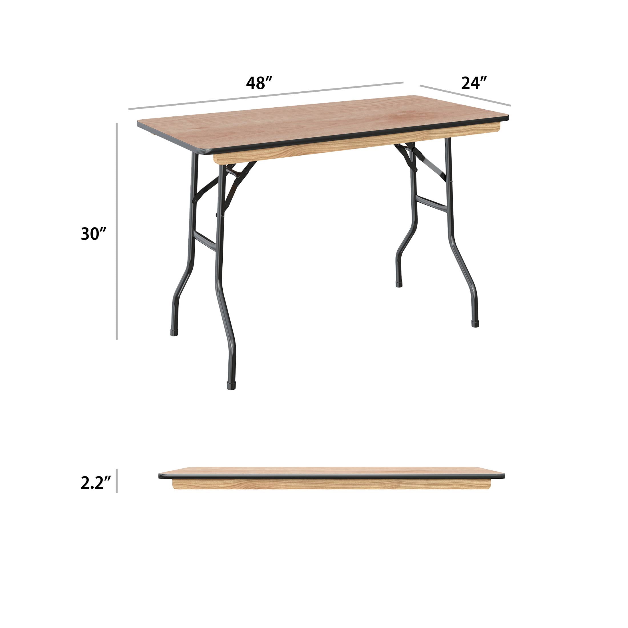 Mainstays 4 ft Wood Top Folding Banquet Table, Natural