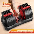thumbnail image 5 of Hiaso 52.5lb 5-in-1 Adjustable Dumbbell with Plates & Rack-Space-Saving Free Weights for Home Gym, Full Body Workout for Women & Men, 5 of 7