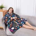 thumbnail image 5 of Oversized Wearable Blanket Hoodie,Bernese Mountain and Flower Sherpa Blanket Hoodie with Super Pockets,Super Warm Fuzzy Pullover for Women & Men, 5 of 6