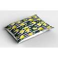 thumbnail image 2 of Ambesonne Modern Pillow Sham 2 Pack, Fresh Lemons Striped, 26"x20", Hunter Green Indigo, 2 of 3