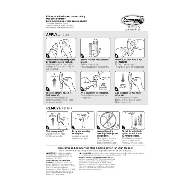 Command Medium Refill Adhesive Strips for Wall Hooks, For