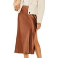 thumbnail image 4 of Sngxgn Women's Elastic Waist Stretch Bodycon Midi Pencil Skirt(Brown,XL), 4 of 7