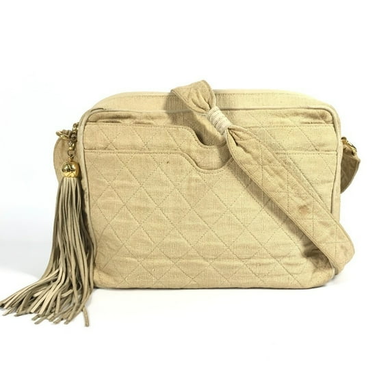 Pre-Owned CHANEL Logo Matelasse Quilted Fringe Tassel Coco Ball Shoulder Bag,... (Fair)
