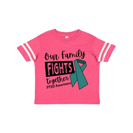 

Inktastic Our Family Fights Together PTSD Awareness Teal Ribbon Gift Toddler Boy or Toddler Girl T-Shirt