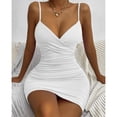 thumbnail image 2 of Vestido sexy sin mangas, plisado y ajustado, con tirantes finos, para fiesta o club, para mujer, 2 of 5