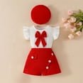 thumbnail image 6 of snilers Toddler Baby Girls Clothes Skirt Set with Beret Ruffle Shirt and Skirt Shorts 2 Piece Summer Outfits Cute Short Sets Size 6 Months-3 Years, 6 of 9