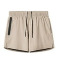 thumbnail image 2 of RYDCOT Athletic Gym Shorts for Men Solid Color Elastic Waist Shorts Running Workout Sports Shorts Beige 4(M), 2 of 3