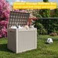 thumbnail image 5 of Easy Up 30 Gallon Resin Deck Box, Lockable Patio Outdoor Storage Box for Furniture, Garden Tools and Tools Storage, Waterproof Outside Storage Boxes, 5 of 7