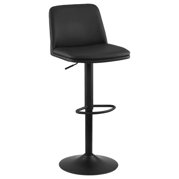 Bouclair Black Faux Leather and Metal Bar Stool