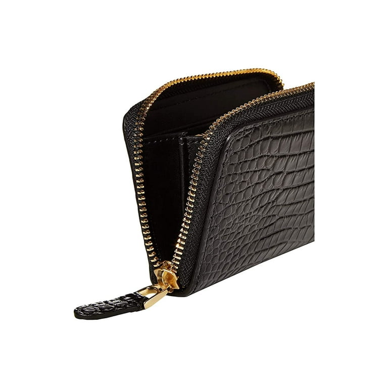 Ralph Lauren Small Zip Around Croc Embossed Boxed Leather Wallet