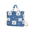 thumbnail image 7 of FORMRS Womens Corduroy Tote Bag Crossbody Shoulder Handbag with Pocket, White Polar Bear, 7 of 7