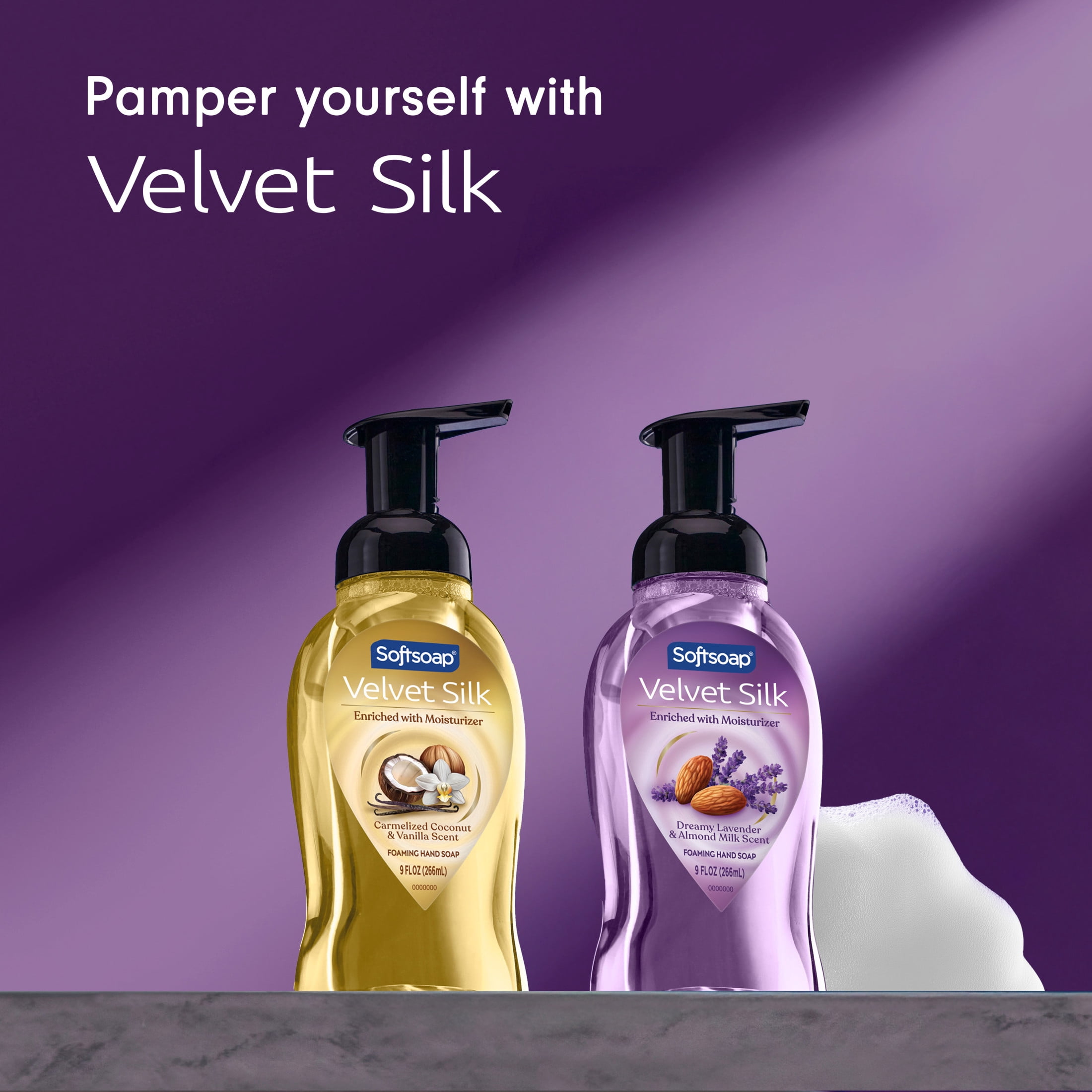 Softsoap Velvet Silk Foaming Liquid Hand Soap, Dreamy Lavender & Almond Milk Scent, 9 fl oz