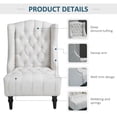 thumbnail image 4 of HomCom Wingback Chair, Beige, 4 of 9