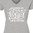 thumbnail image 4 of Inktastic Inspirational Quote in a World You Can Be Anything Be Kind Women's V-Neck T-Shirt, 4 of 5
