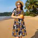 thumbnail image 4 of Easygdp Spooky Cats And Halloween Pumpkins para Vestido Transpirable de Mujer, Vestido Suelto de Manga Corta con Pliegues y Bolsillos para el Verano, 4 of 6