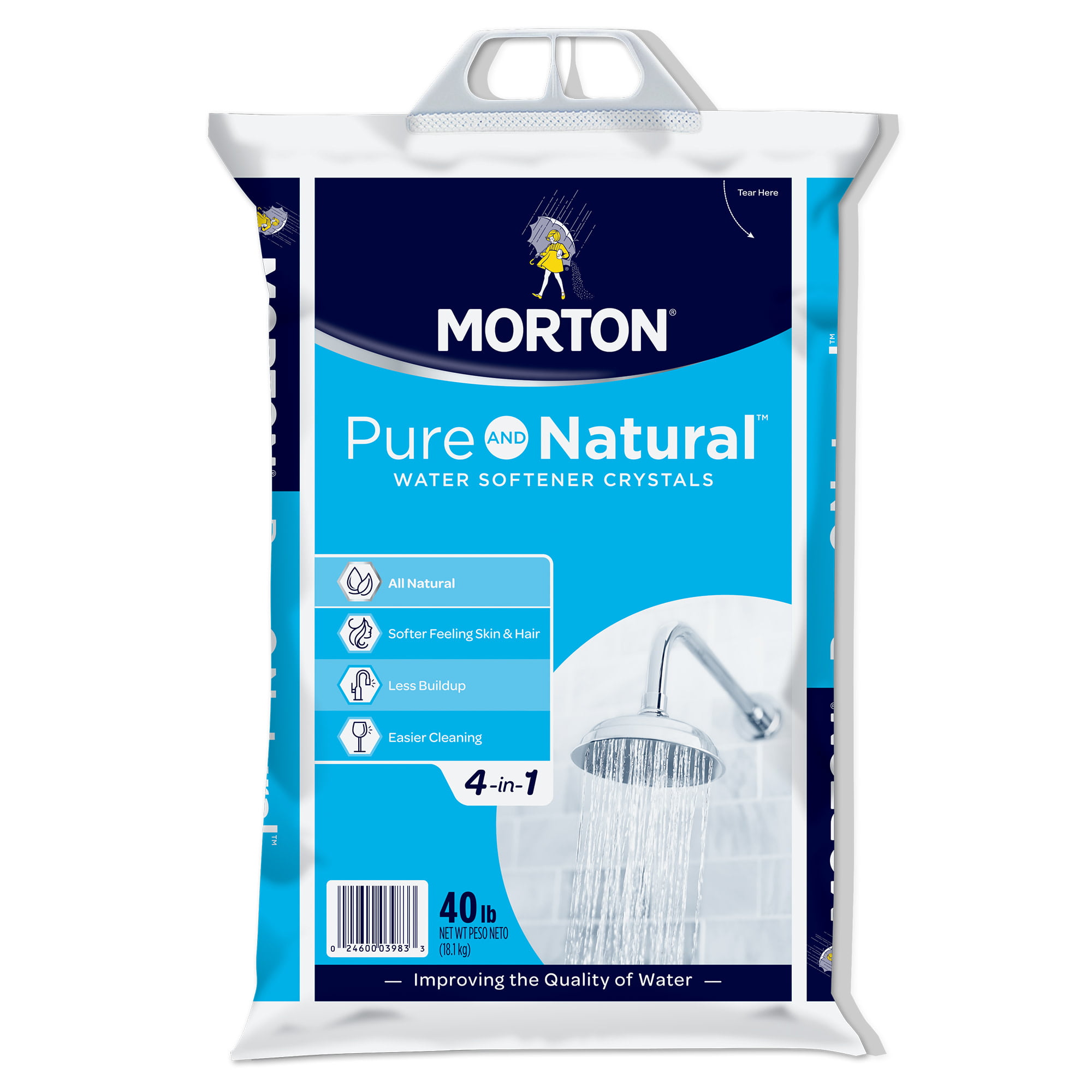 Morton® Pure and Natural® Water Softener Salt Crystals, 40 lb. Bag