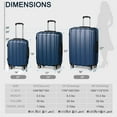 thumbnail image 4 of Ktaxon 3-Piece Hardshell Luggage Set Lightweight ABS+PC Carry On Suitcase with TSA Lock, 360° Spinner Wheels Blue, 4 of 9