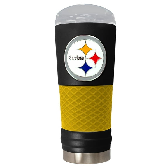 Black Pittsburgh Steelers 24oz. Powder Coated Draft Travel Mug