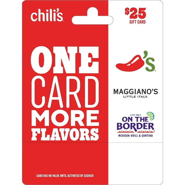 Tarjeta de regalo Brinker Chili's On The Border Maggiano's de $25