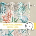 thumbnail image 6 of Teal Red Jellyfish Coastal Kitchen Curtains Window Panels, Nautical Beach Coral Starfish Insulated Window Treatment Curtain, Grommet Curtains for Bedroom/Living Room/Bathroom, 2 Piece 42"Wx45"L, 6 of 8